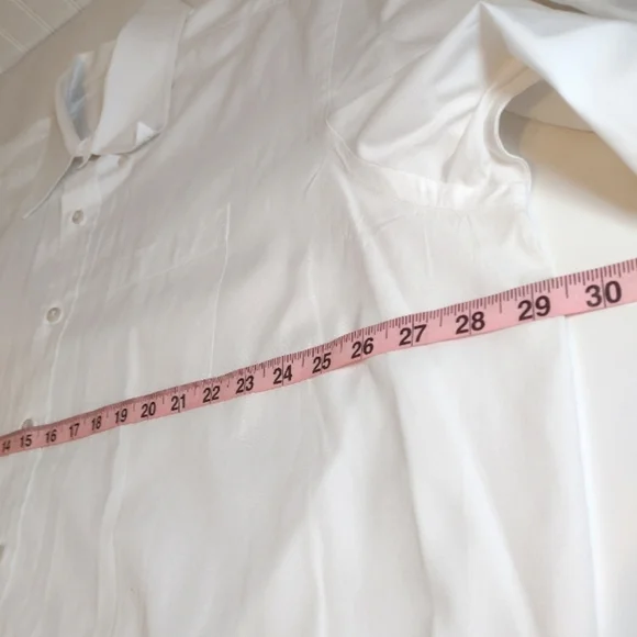CULWELL & SON Men's White Long Sleeve Dress Shirt  18 - Picture 9 of 13